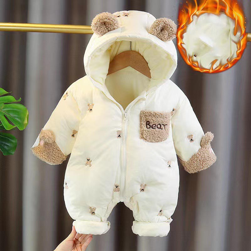 Cotton Baby Onesies Zipper - 겨울 신생아 아기 Romper 두꺼운 면화