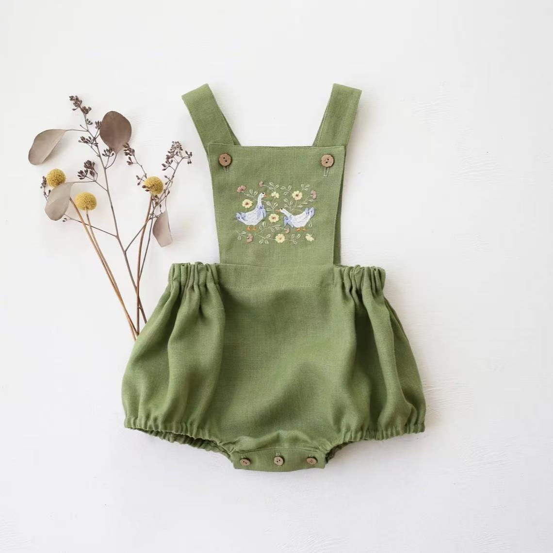 Baby Summer Linen Sleeveless Jumpsuit - 컨트리 스타일 2026 여름 신상 아기