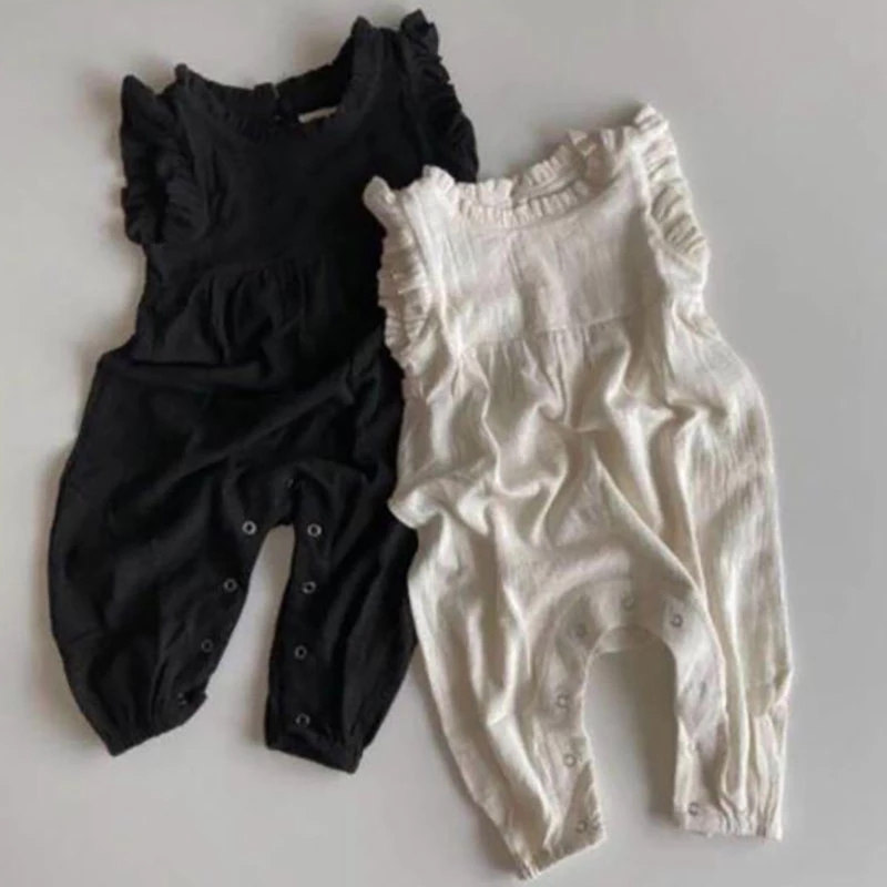 Baby Summer Linen Sleeveless Jumpsuit - 2026년 여름 신상품, 아기용 롬퍼, 소매