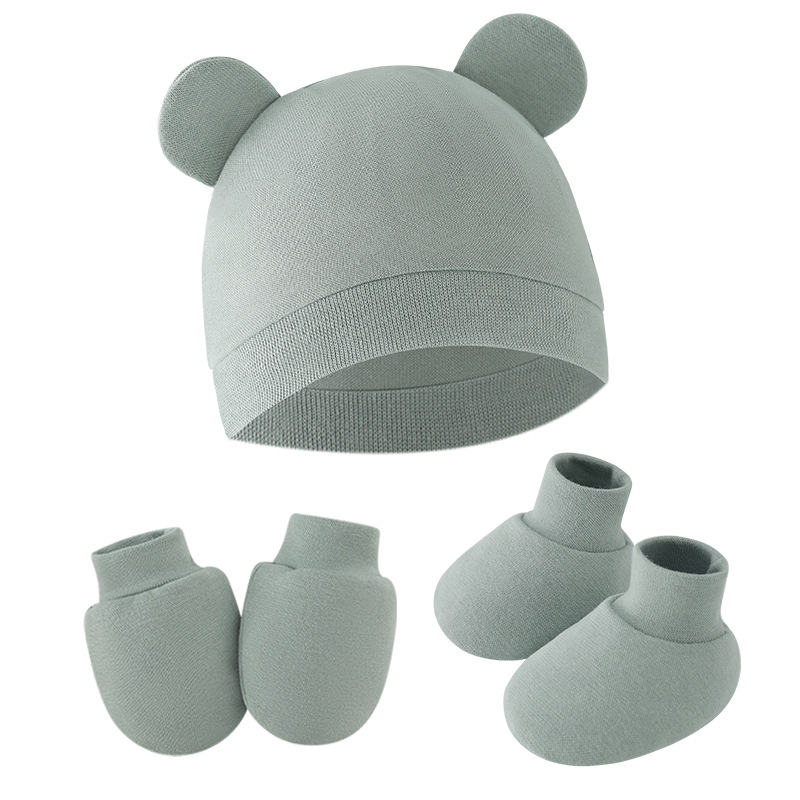 Infant Beanie Hat With Ears - 귀여운 아기 모자 신생아 보닛 장갑