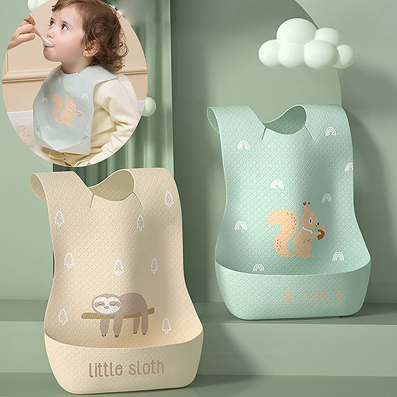 Waterproof Baby Bibs Silicone - 일회용 어린이 턱받이 만화 타올, 방수