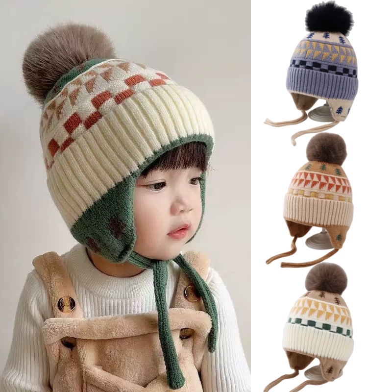 귀 보호 아기 비니 모자 귀덮개 부드럽고 따뜻한 폼폼  - Infant Beanie Hat With Ears 리뷰 및 가격