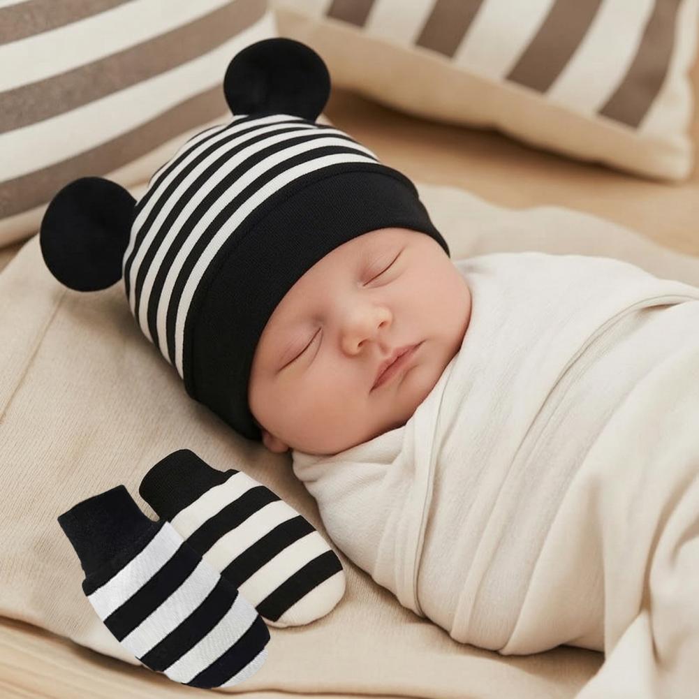 아기 스크래치 방지 장갑, 신생아 아기 모자 장갑 세트 - Infant Beanie Hat With Ears 리뷰 및 가격