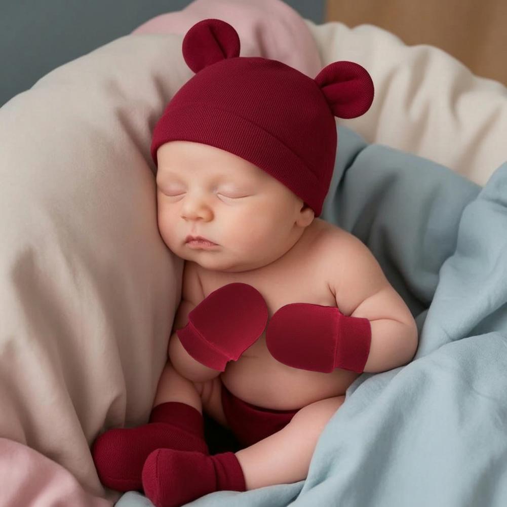 아기 스크래치 방지 장갑, 신생아 아기 모자 장갑 세트 - Infant Beanie Hat With Ears 리뷰 및 가격