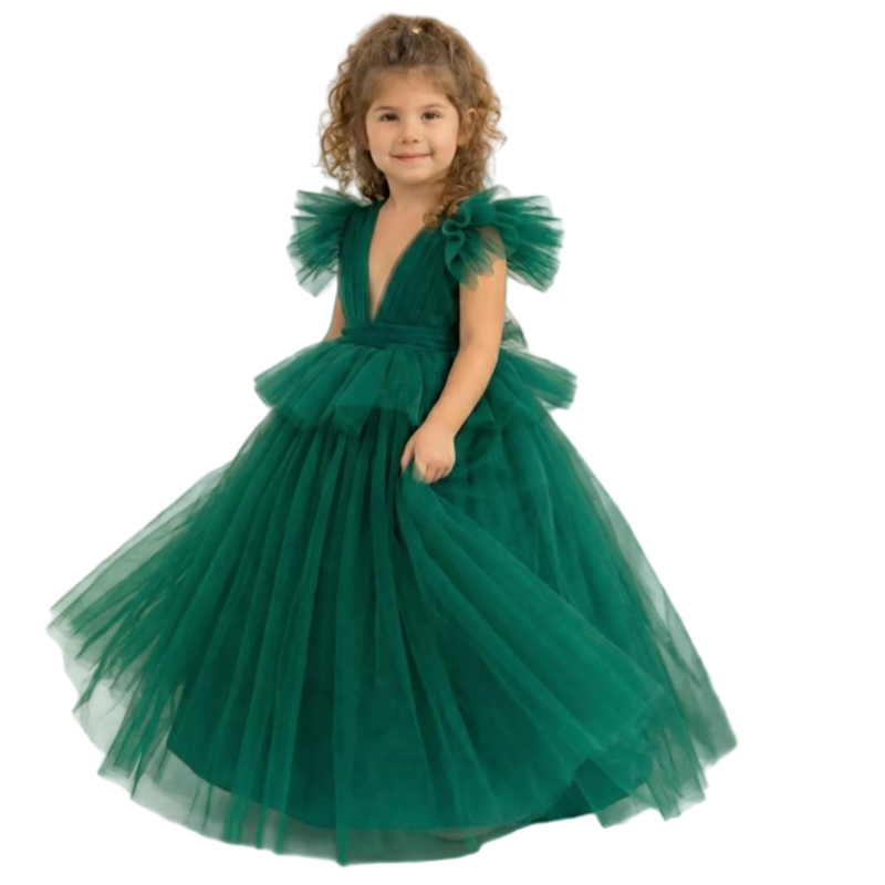 에메랄드 그린 튤 유아 드레스, 무대 의상, 플라워 걸 - Toddler Girl Tulle Party Dress 리뷰 및 가격